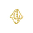 10kt Yellow Gold Womens Diamond-Cut Textured Initial Letter I Band Ring