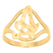 10kt Yellow Gold Womens Diamond-Cut Textured Initial Letter A Band Ring