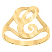 10kt Yellow Gold Womens Diamond-Cut Textured Initial Letter C Band Ring