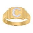 10Kt Two-Tone Gold Unisex Initial Alphabet C Ring
