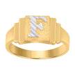 10kt Two-tone Gold Unisex Initial Alphabet F Ring