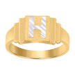 10kt Two-tone Gold Unisex Initial Alphabet H Ring