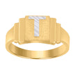 10kt Two-tone Gold Unisex Initial Alphabet T Ring