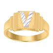 10kt Two-tone Gold Unisex Initial Alphabet V Ring