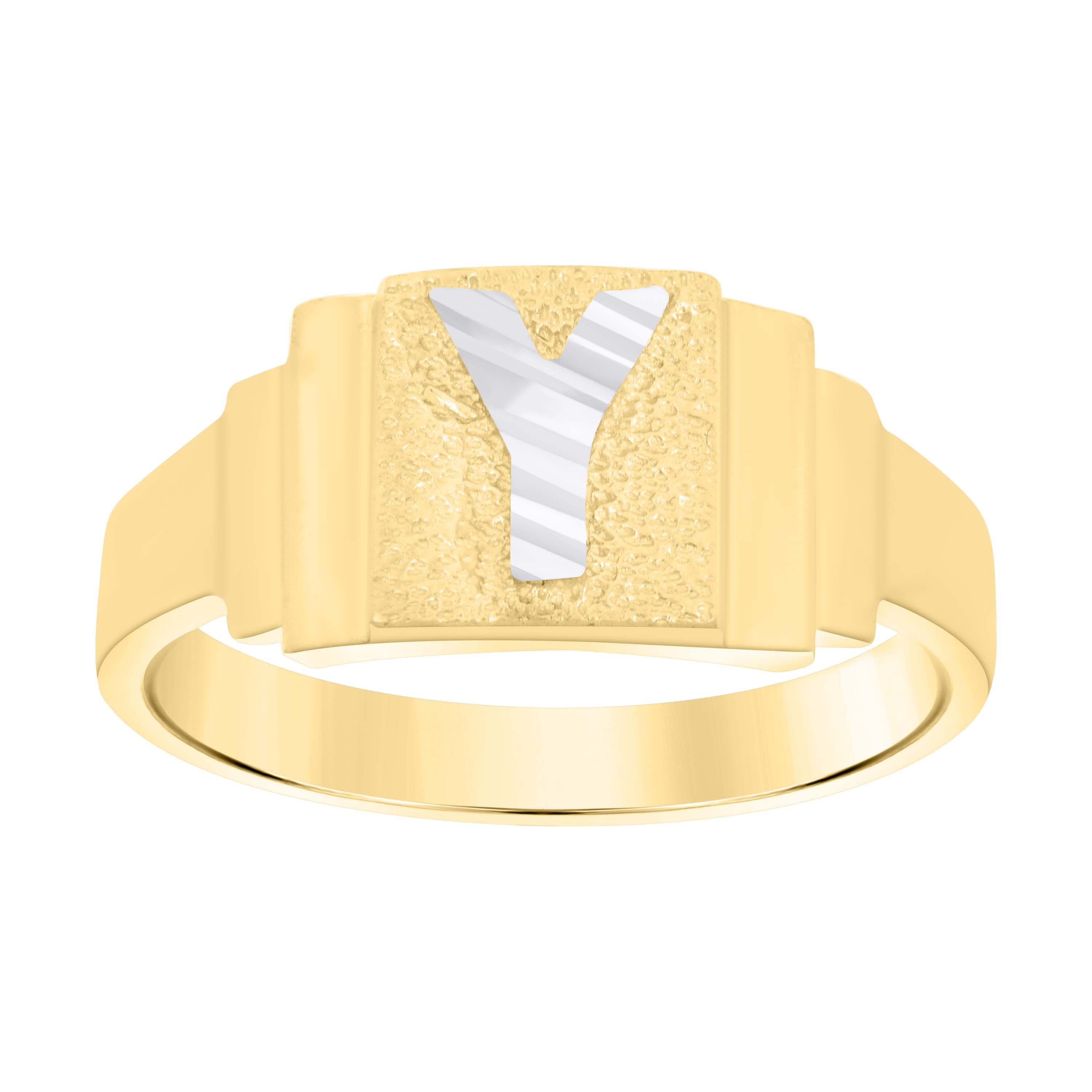 10kt Two-tone Gold Womens Initial Letter 
