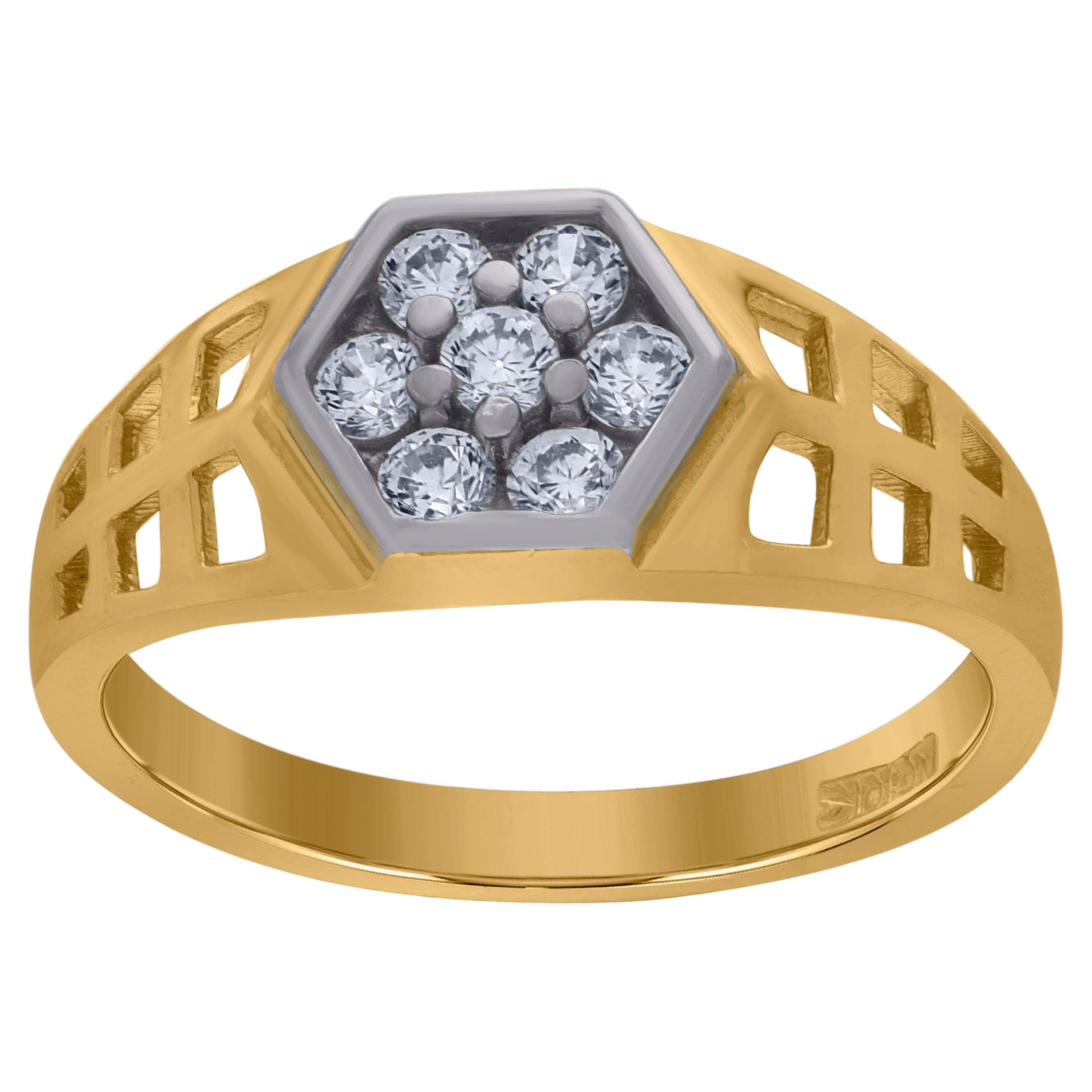 10kt Two-Tone Gold Womens Cubic Zirconia Engagement Ring