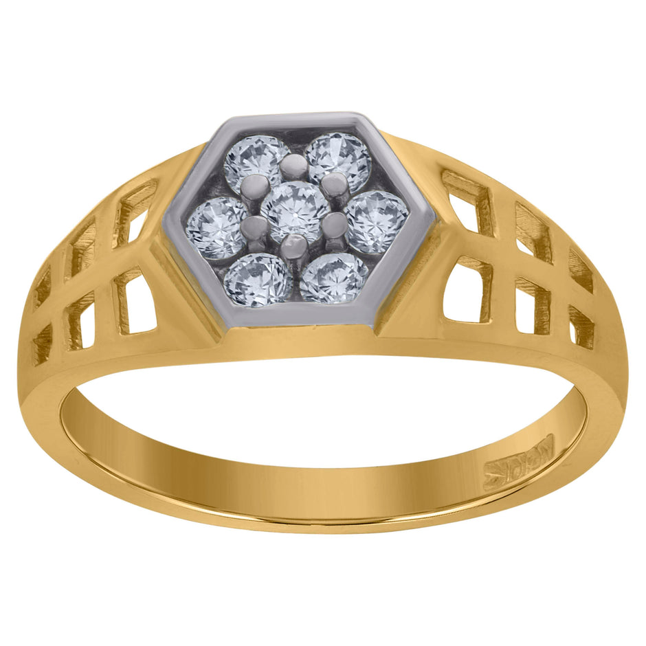 10kt Two-Tone Gold Womens Cubic Zirconia Engagement Ring