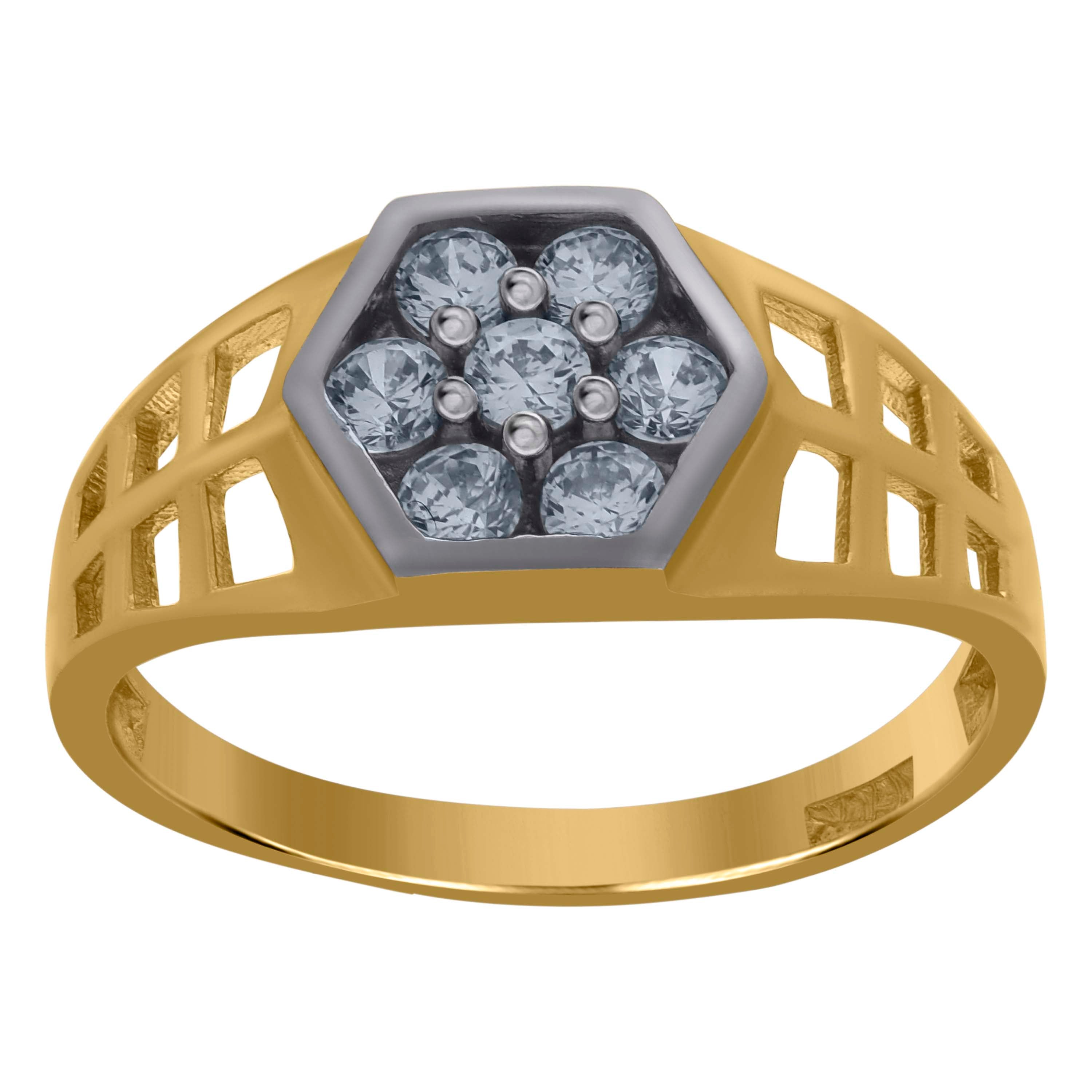 10kt Two-Tone Gold Womens Cubic Zirconia Engagement Ring
