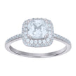 925 Sterling Silver Womens Cubic Zirconia Halo Ring Size 8