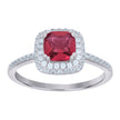 925 Sterling Silver Womens Red Cubic Zirconia Halo Ring Size 8 - SLV-65254