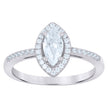 925 Sterling Silver Womens Marquise Cubic Zirconia Fashion Ring Size 7 - SLV-65279