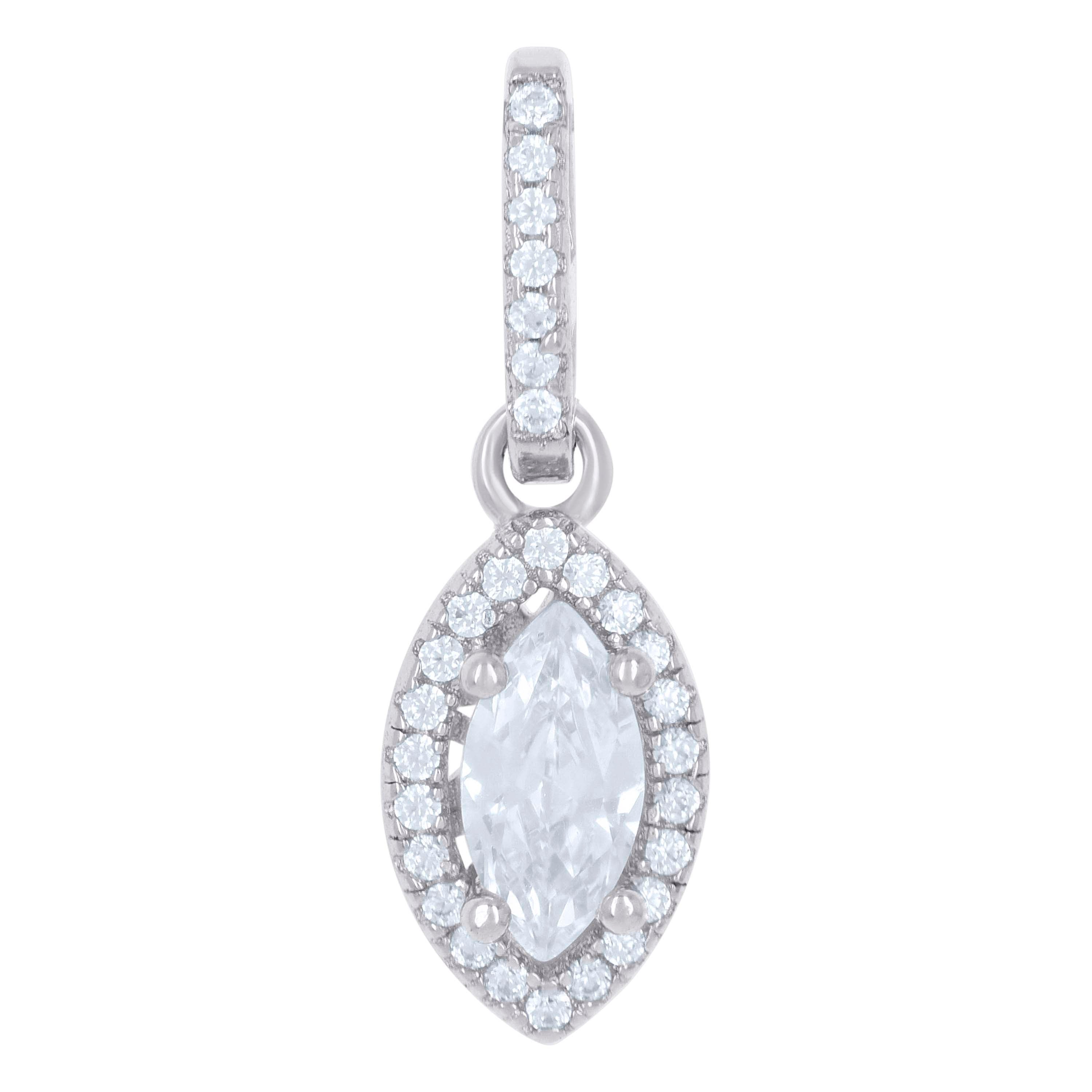 925 Sterling Silver Womens Cubic Zirconia Fashion Marquise Charm Pendant