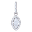 925 Sterling Silver Womens Cubic Zirconia Fashion Marquise Charm Pendant