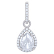 925 Sterling Silver Womens Cubic Zirconia Fashion Teardrop Charm Pendant