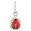 925 Sterling Silver Womens Red Cubic Zirconia Fashion Teardrop Charm Pendant