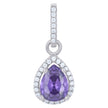 925 Sterling Silver Womens Purple Cubic Zirconia Fashion Teardrop Charm Pendant
