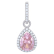925 Sterling Silver Womens Pink Cubic Zirconia Fashion Teardrop Charm Pendant