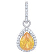 925 Sterling Silver Womens Yellow Cubic Zirconia Fashion Teardrop Charm Pendant