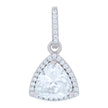 925 Sterling Silver Womens Cubic Zirconia Fashion Triangle Charm Pendant