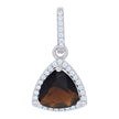 925 Sterling Silver Womens Brown Cubic Zirconia Fashion Triangle Charm Pendant