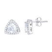 925 Sterling Silver Womens Cubic Zirconia Triangle Stud Earrings
