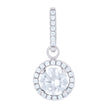 925 Sterling Silver Womens Cubic Zirconia Fashion Round Charm Pendant