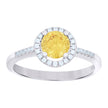 925 Sterling Silver Womens Yellow Cubic Zirconia Fashion Ring Size 9 - SLV-90346