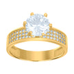 10kt Two-Tone Gold Womens Cubic Zirconia Engagement Ring