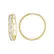 10kt Yellow Gold Womens Single Row CZ Cubic Zirconia Hoop Earrings