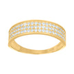 10kt Two-Tone Gold Womens Round Cubic Zirconia Three Row Engagement Ring