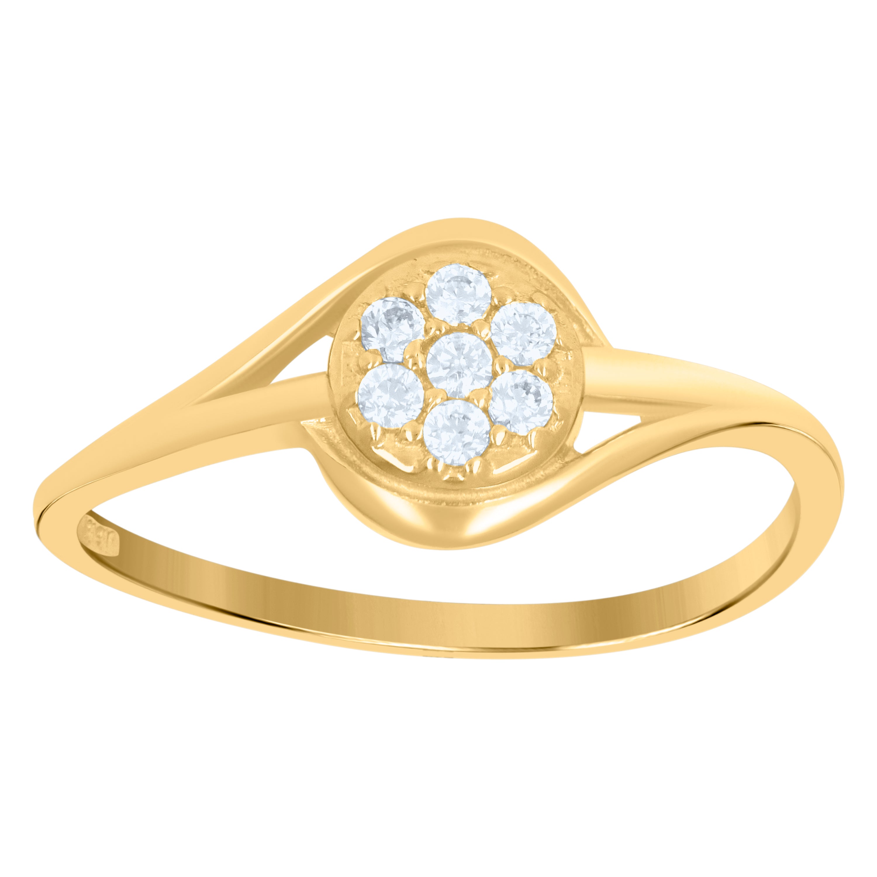 10kt Two-Tone Gold Womens Cubic Zirconia Twisted Engagement Ring