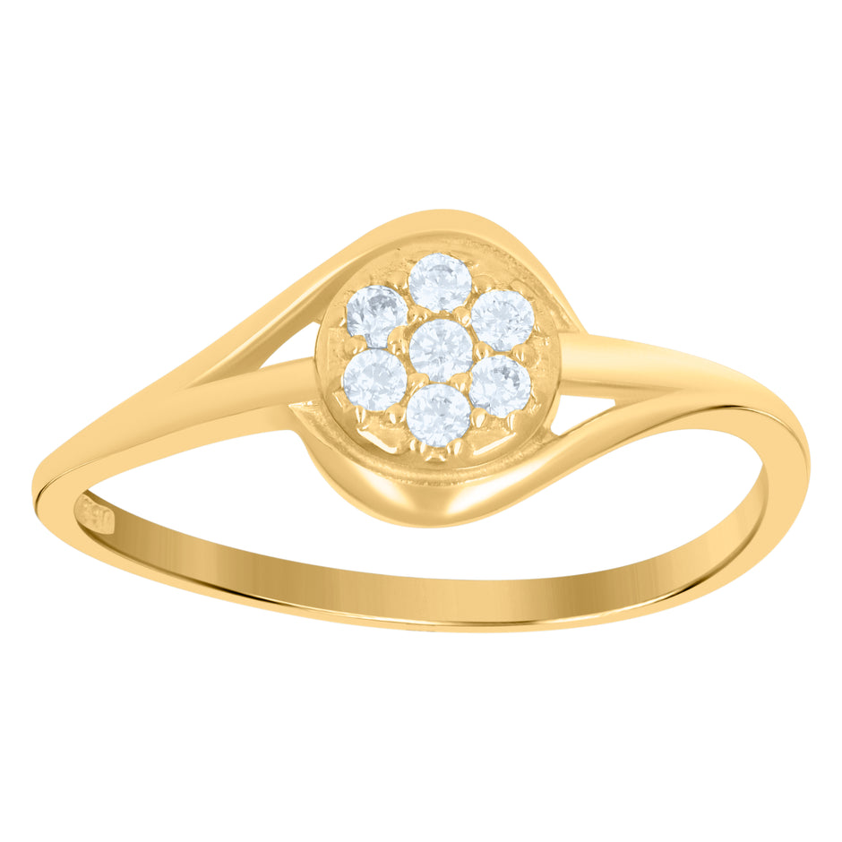 10kt Two-Tone Gold Womens Cubic Zirconia Twisted Engagement Ring