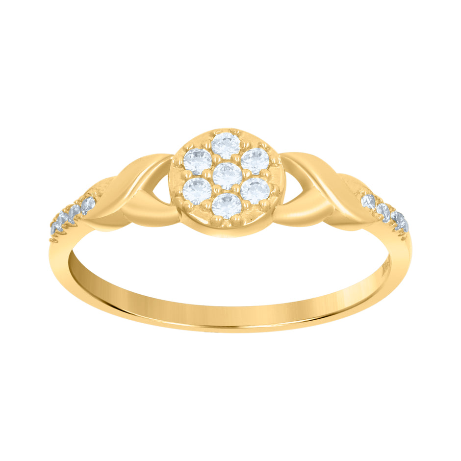 10kt Two-Tone Gold Womens Cubic Zirconia Engagement Ring
