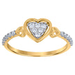 10kt Gold Womens Two-Tone CZ Heart Round Band Ring