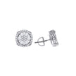 925 Sterling Silver Womens Cubic Zirconia Round Stud Earrings