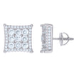 925 Sterling Silver Womens Cubic Zirconia Kite Stud Earrings