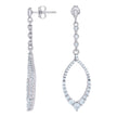 925 Sterling Silver Womens Cubic-Zirconia Fashion Danglers Earrings 