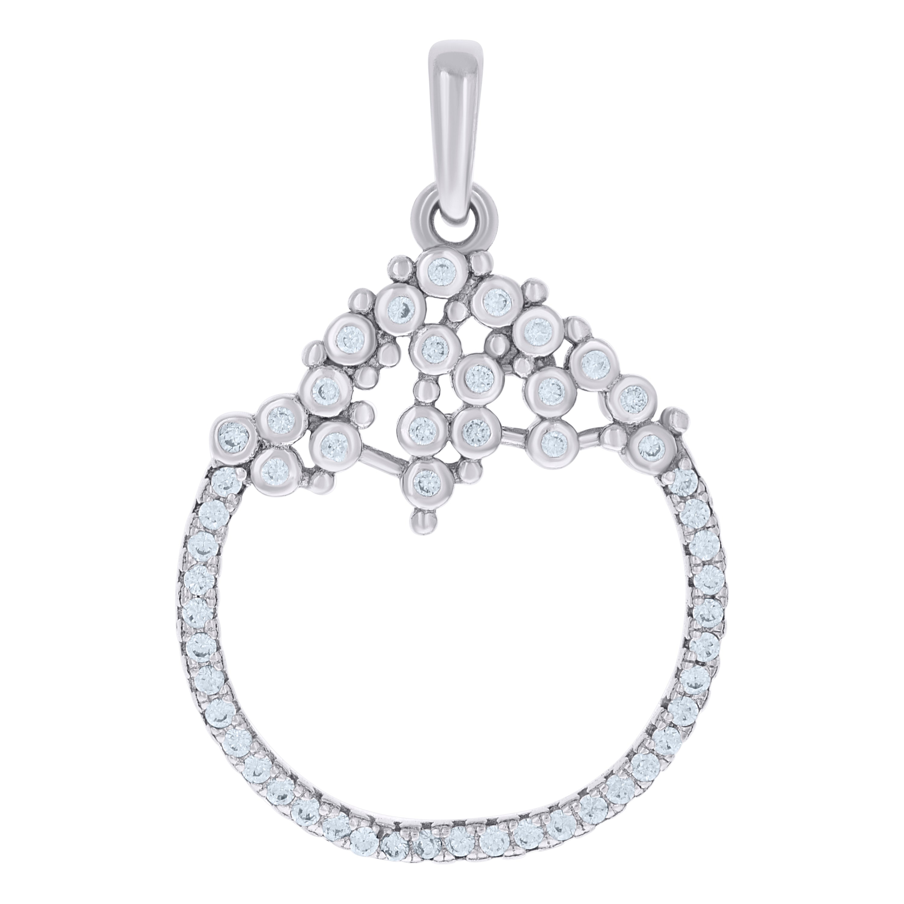 925 Sterling Silver Womens Cubic-Zirconia Fashion Charm Pendant