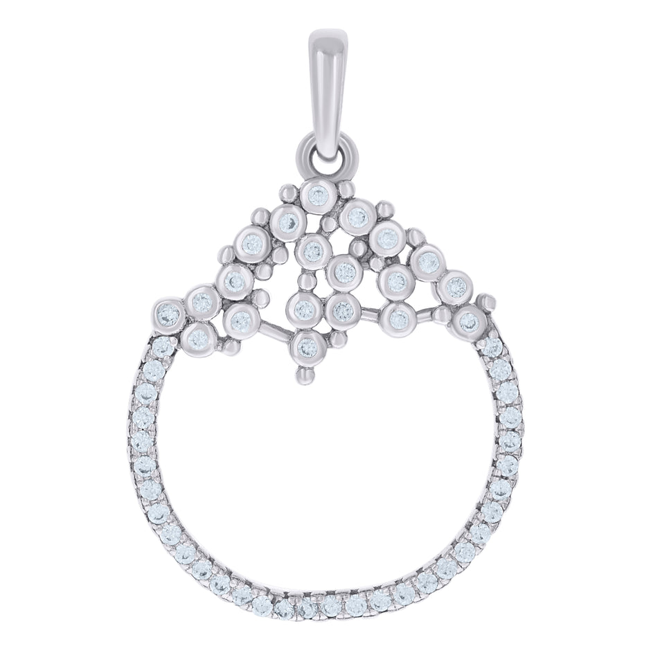 925 Sterling Silver Womens Cubic-Zirconia Fashion Charm Pendant