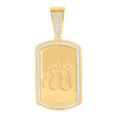 925 Sterling Silver Yellow-tone Mens Cubic-Zirconia ALLAH Religious Symbol Dog Tag Pendant 