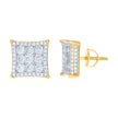 925 Sterling Silver Yellow-Tone Womens Cubic Zirconia Kite Stud Earrings