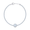 925 Sterling Silver Womens Cubic Zirconia Box Chain Bracelet