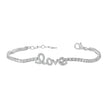 925 Sterling Silver Womens Cubic Zirconia Fancy Love Bracelet