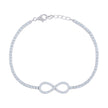 925 Sterling Silver Womens Cubic Zirconia Fancy Infinity Bracelet