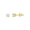 925 Sterling Silver Yellow-Tone Womens Cubic Zirconia Round Stud Earrings