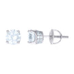 925 Sterling Silver Womens Cubic Zirconia Round Stud Earrings