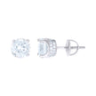925 Sterling Silver Womens Cubic Zirconia Round Stud Earrings