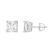 925 Sterling Silver Womens Cubic Zirconia Square Stud Earrings