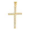 10kt Two-Tone Gold Unisex Cubic Zirconia Cubic-Zirconia Cross Religious Charm Pendant