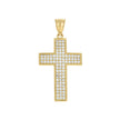 10kt Two-Tone Gold Unisex Cubic Zirconia Cubic-Zirconia Cross Religious Charm Pendant